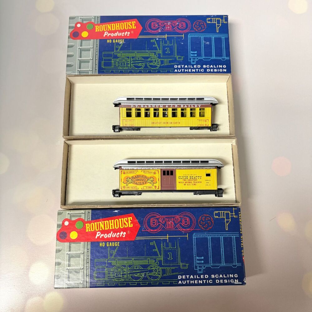 Roundhouse HO Barnum Bailey Circus Coach 3780 Baggage 3795 Lot 2 Boxed